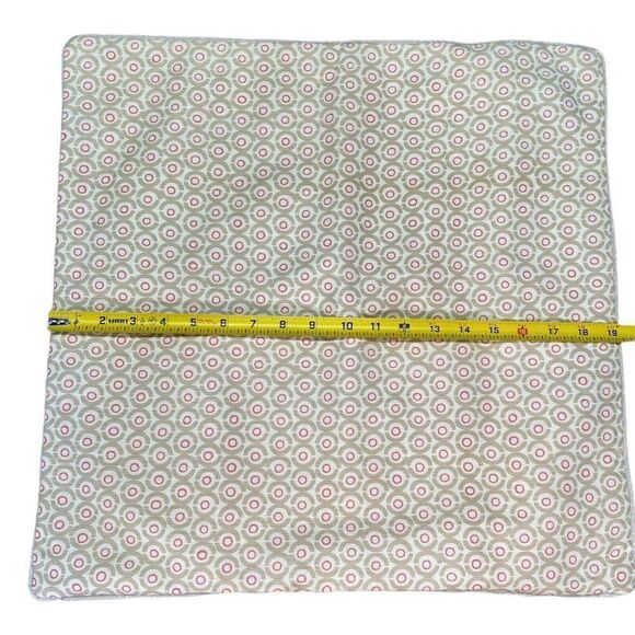 Red tan Circles Geometric Design Indoor Outdoor Throw Pillow Cover Case 19”x19” - Picture 5 of 5